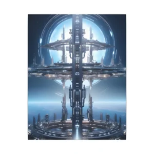 Futuristic Space Station Tower Canvas Print