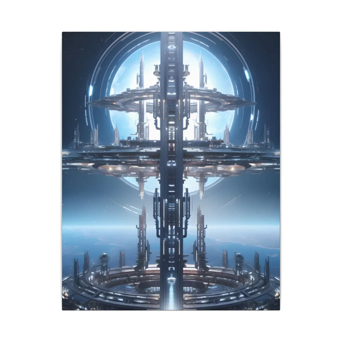 Massive Orbital Space Station: Detailed - Canvas