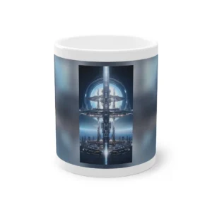 Futuristic Space Station Tower Mug
