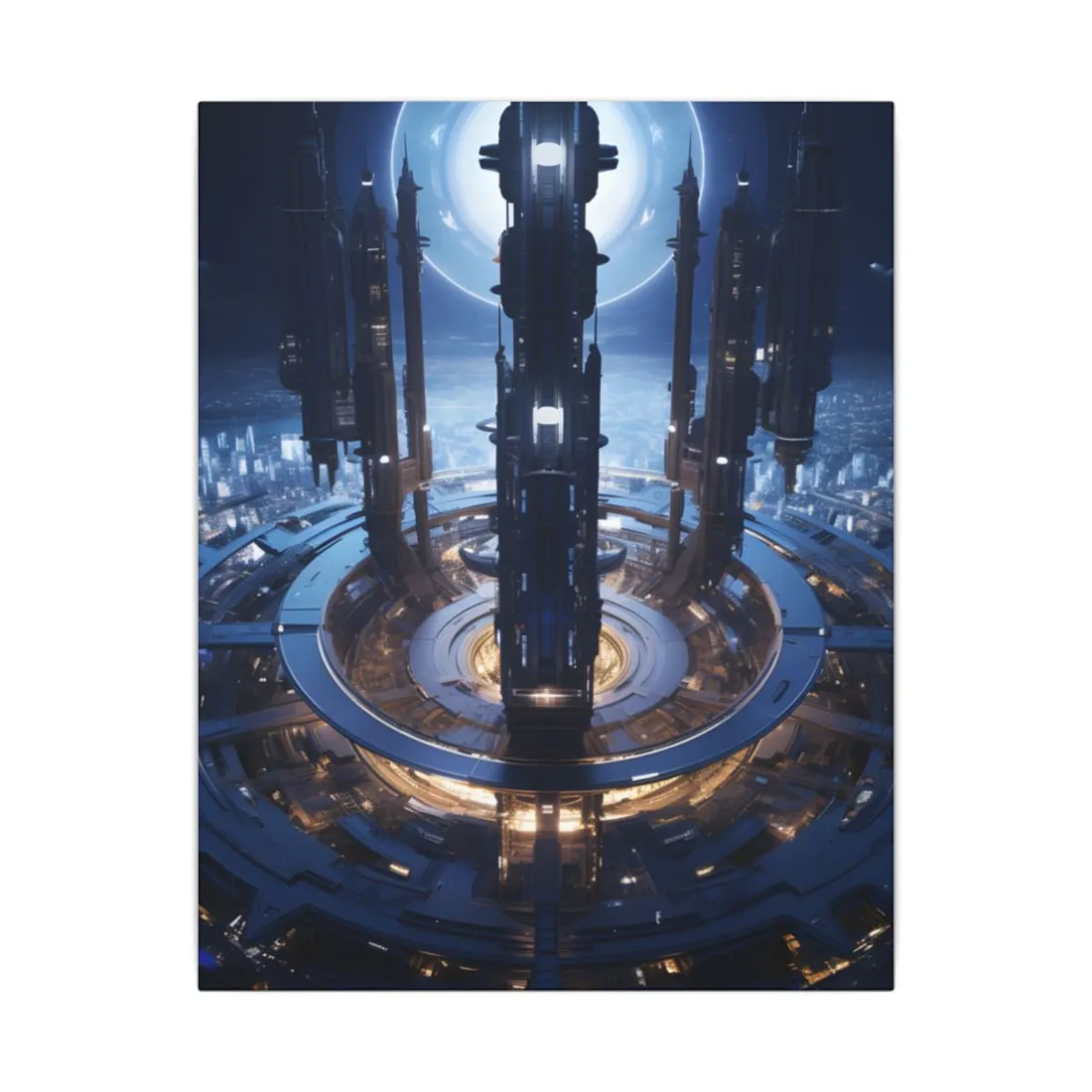 Massive Space Station: A Complex Oasis in Outer Space - Canvas