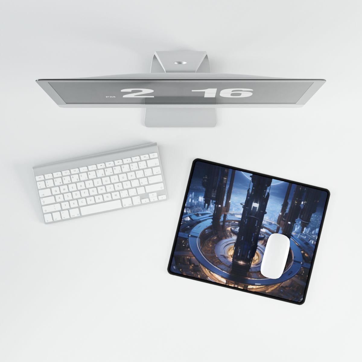 Massive Space Station: A Complex Oasis in Outer Space - Desk Mat