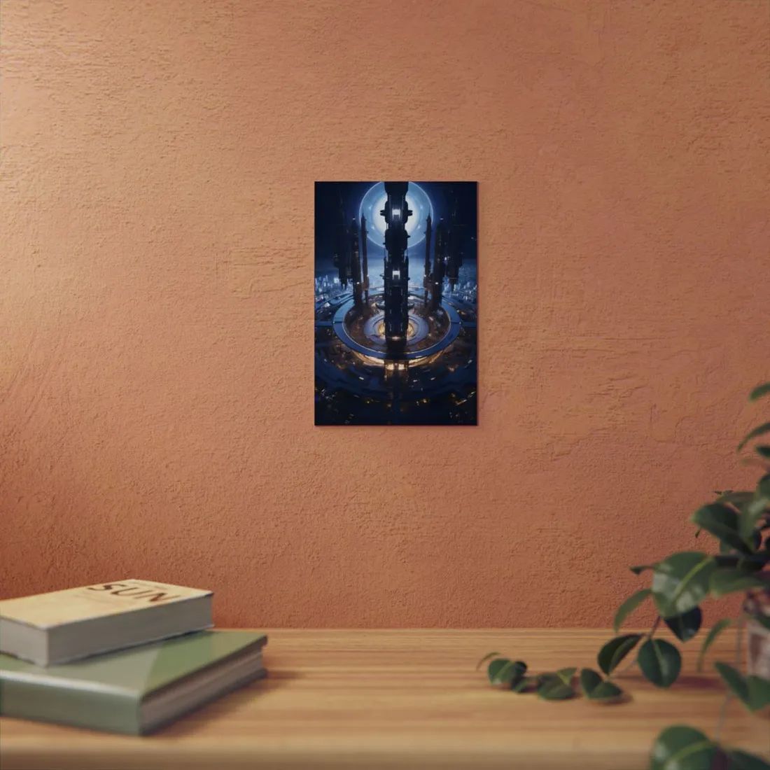 Massive Space Station: A Complex Oasis in Outer Space - Metal Poster
