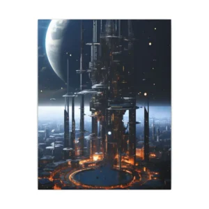 Futuristic City Tower Canvas Print