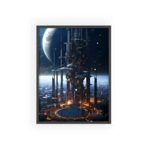Futuristic City Tower Framed Poster