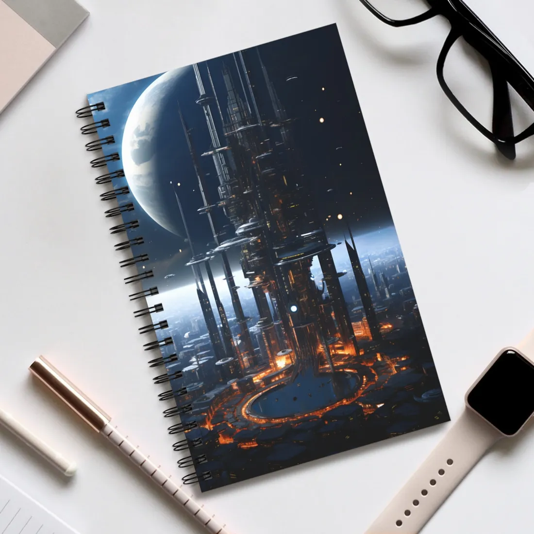 Massive Space Station: Industrial Orbit - Spiral Notebook