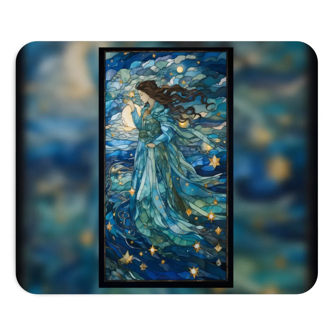 Medieval Stained Glass Art: A Colorful Church Window Piece - Mouse Pad