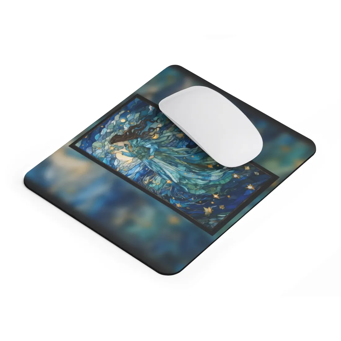 Medieval Stained Glass Art: A Colorful Church Window Piece - Mouse Pad