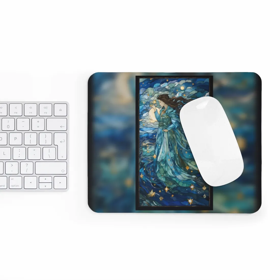 Medieval Stained Glass Art: A Colorful Church Window Piece - Mouse Pad