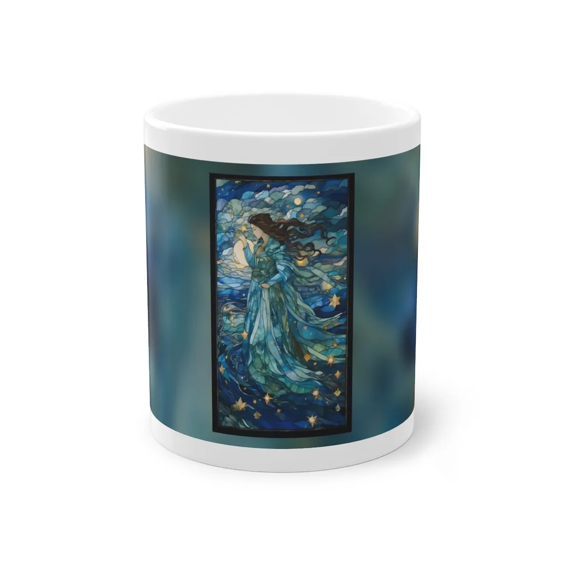 Medieval Stained Glass Art: A Colorful Church Window Piece - Mug