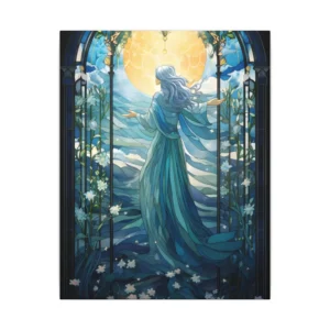 Woman in Stained Glass Window Canvas Print