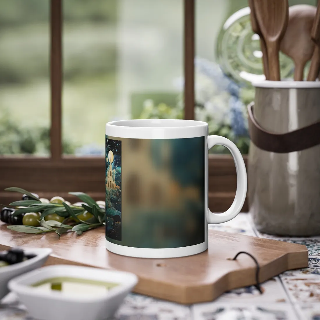 Medieval Stained Glass: Intricate Church Windows Art - Mug