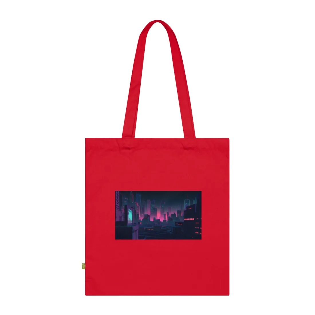 Melancholic Cyberpunk City: Nighttime Scene Digital Art - Tote Bag