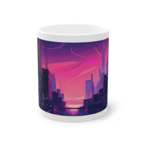 Neon Dusk Cityscape Mug
