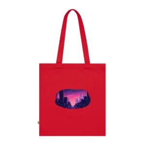 Neon Dusk Cityscape Tote Bag