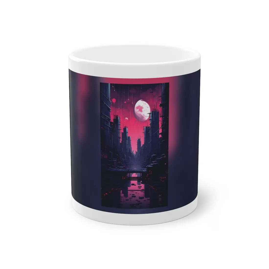 Melancholic Cyberpunk Cityscape: Nighttime - Mug