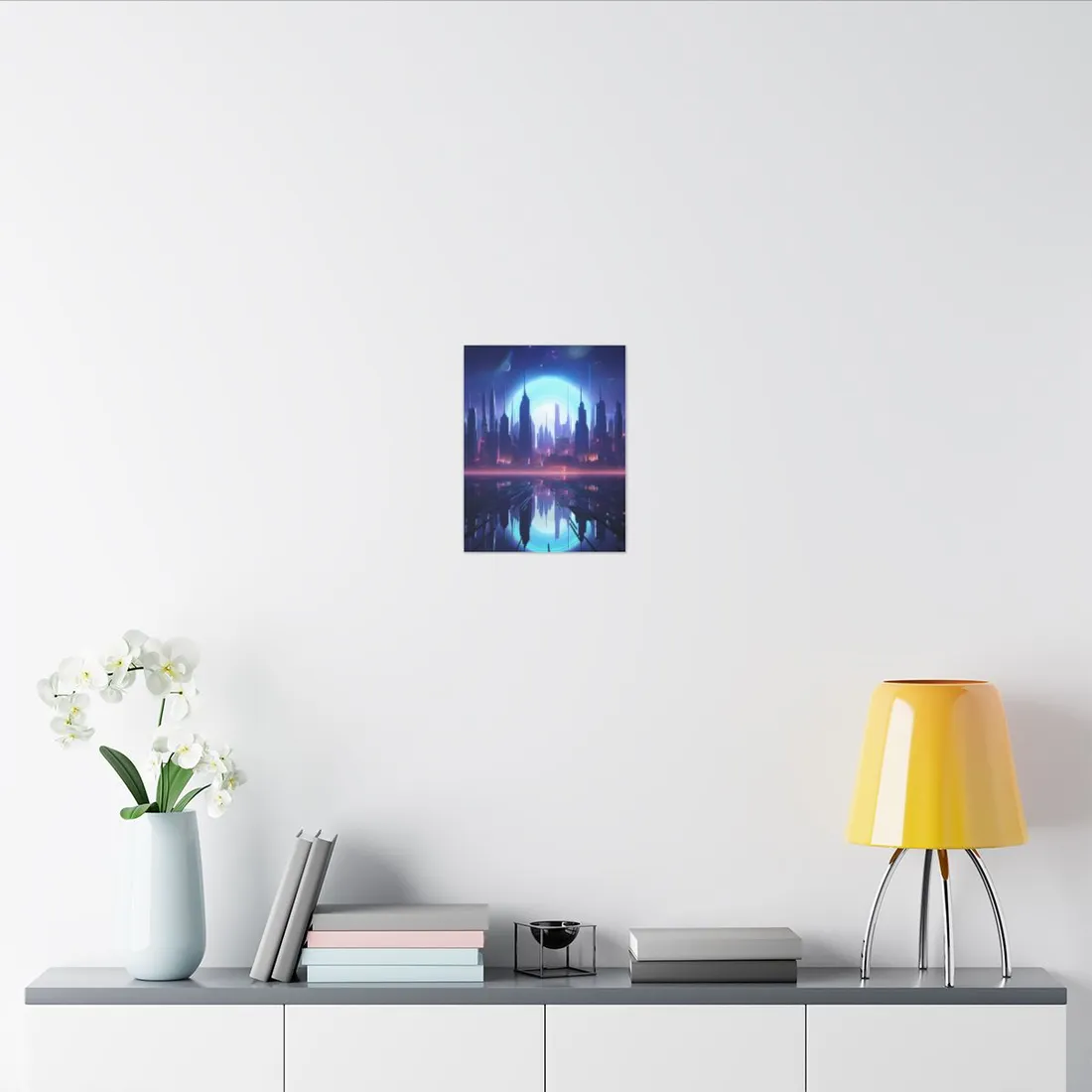 Melancholic Cyberpunk Night: Dark Cityscape Digital Art - Canvas