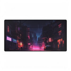 Parked Car on Night Street Desk Mat