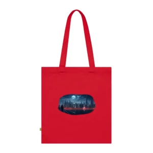 Figure Walking Toward City Skyline Tote Bag