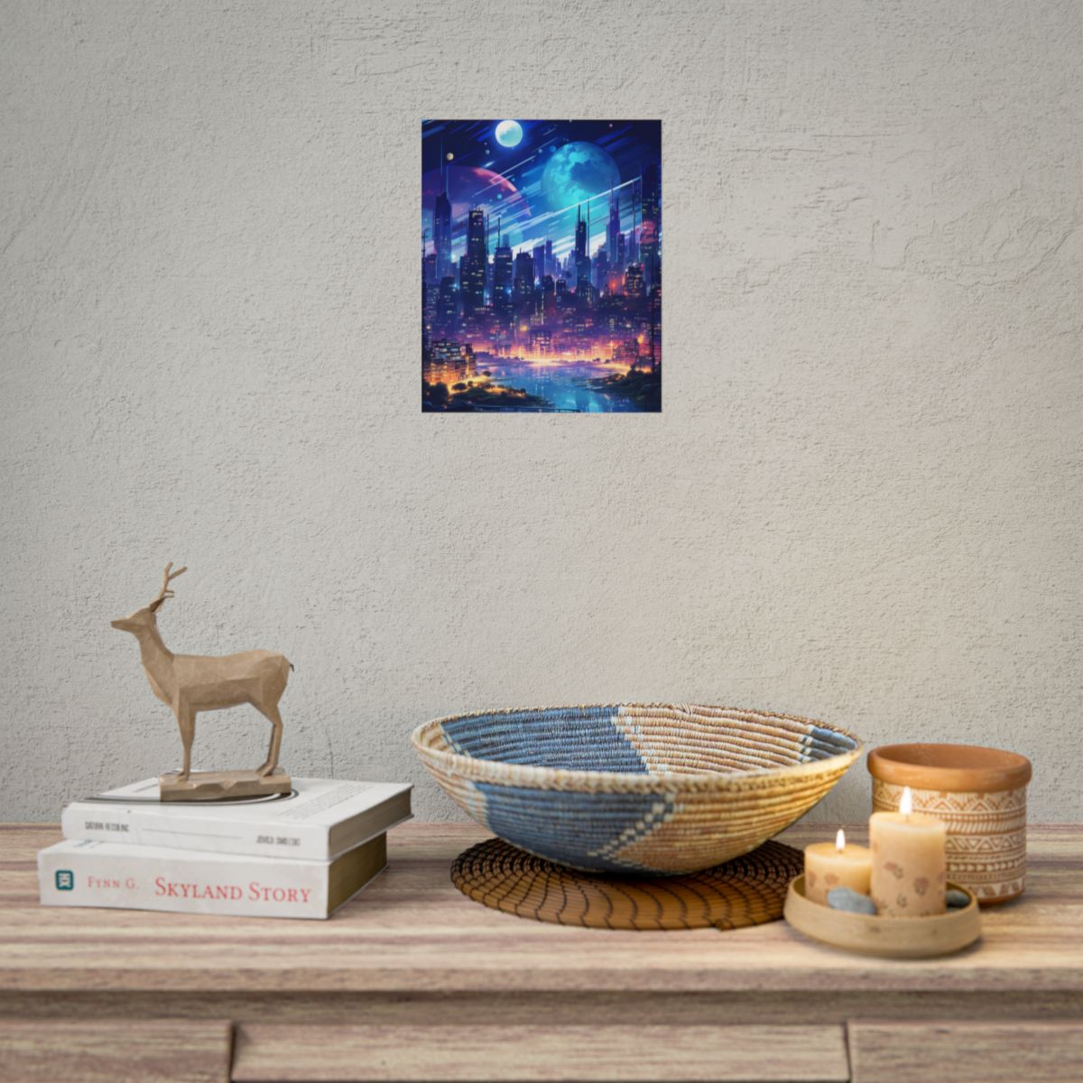 Melancholic Night: Cyberpunk Cityscape - Poster