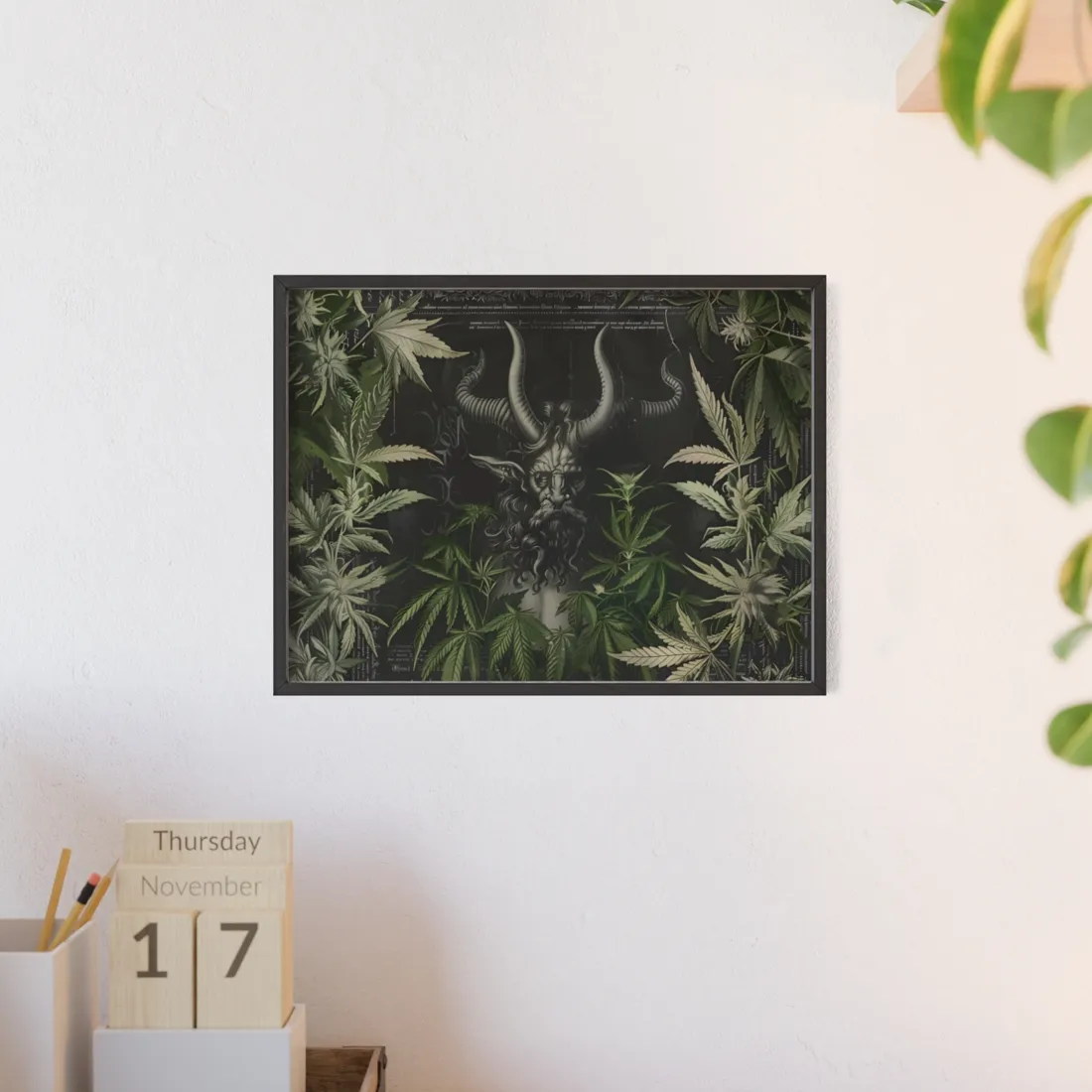 Menacing Victorian Devil: Fiery Brimstone - Framed Poster