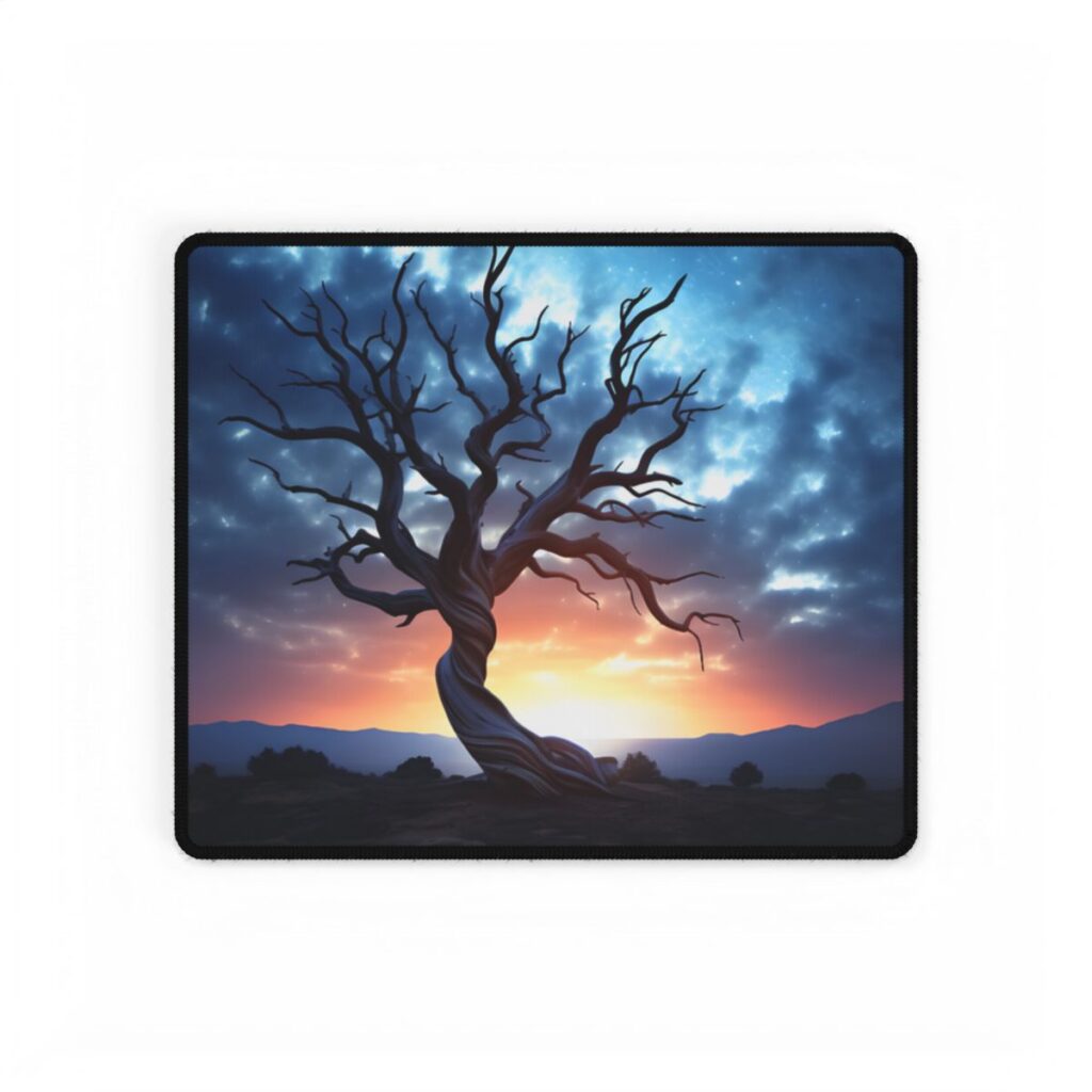 Mesmerizing Galactic Stargazing: A Serene Space Artwork - Desk Mat