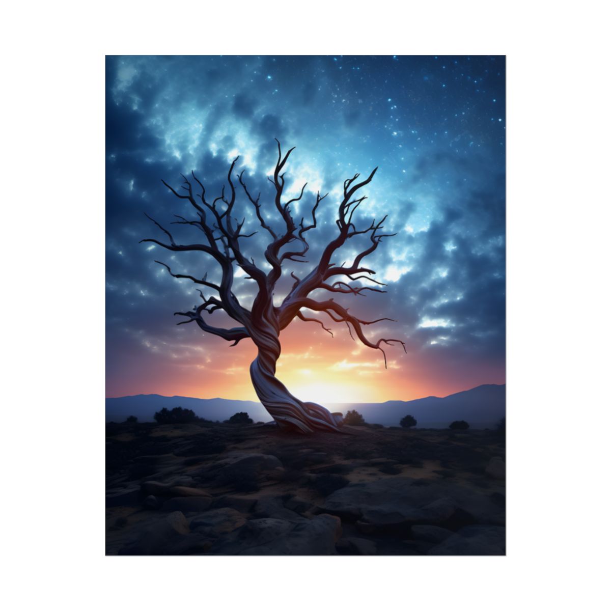 Mesmerizing Galactic Stargazing: A Serene Space Artwork - Poster