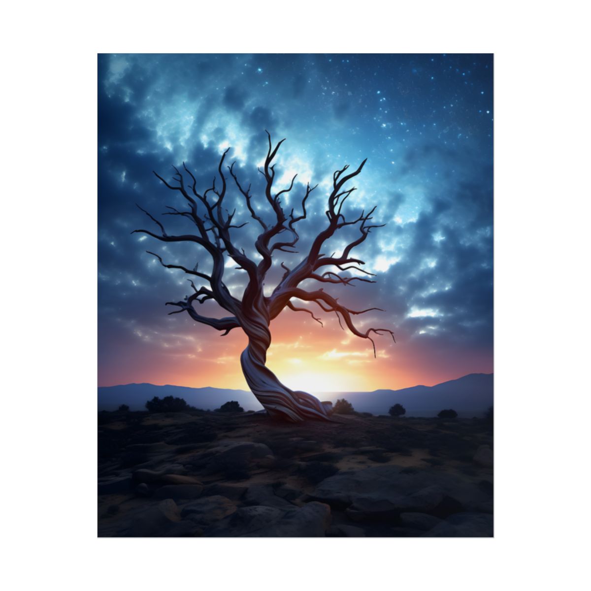 Mesmerizing Galactic Stargazing: A Serene Space Artwork - Poster