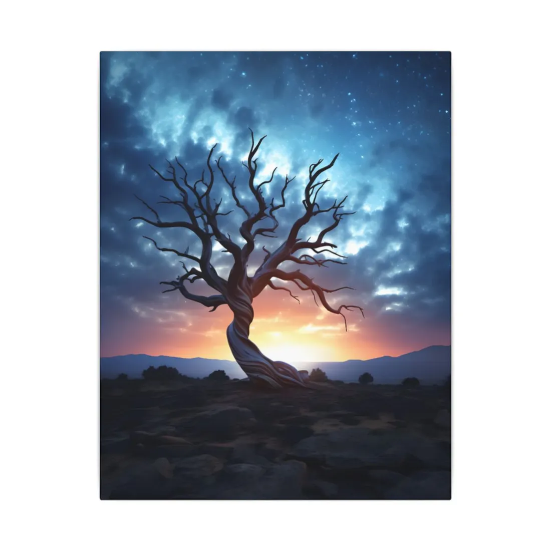 Mesmerizing Galactic Stargazing: A Serene Space - Canvas