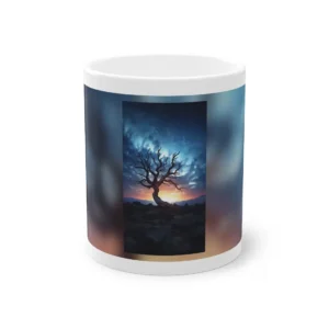 Bare Twisted Tree at Dusk Mug