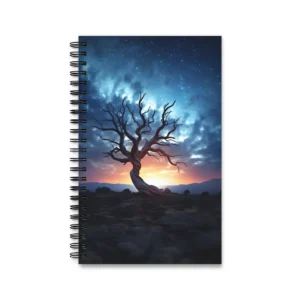 Bare Twisted Tree at Dusk Spiral Notebook