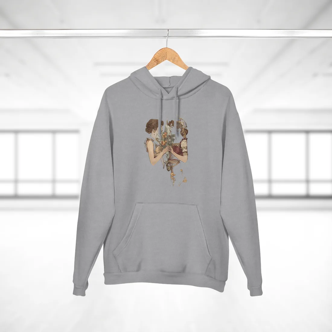 Middle Eastern Floral Beauty: Traditional Attire Digital Art - Hoodie (Heather Grey)