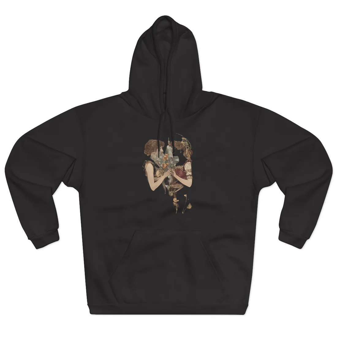 Middle Eastern Floral Beauty: Traditional Attire Digital Art - Hoodie (Black)