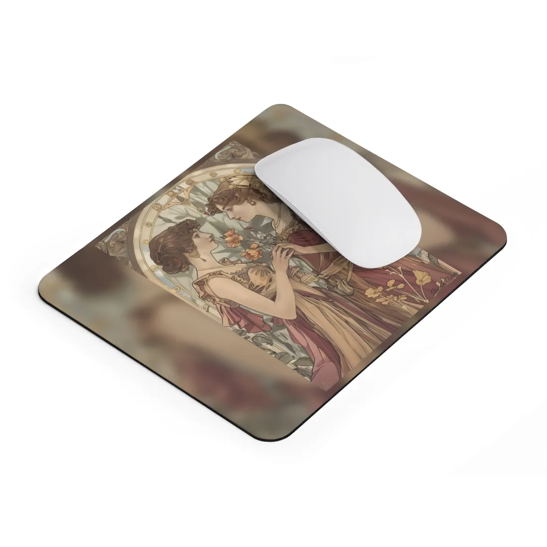 Middle Eastern Floral Beauty: Traditional Attire Digital Art - Mouse Pad