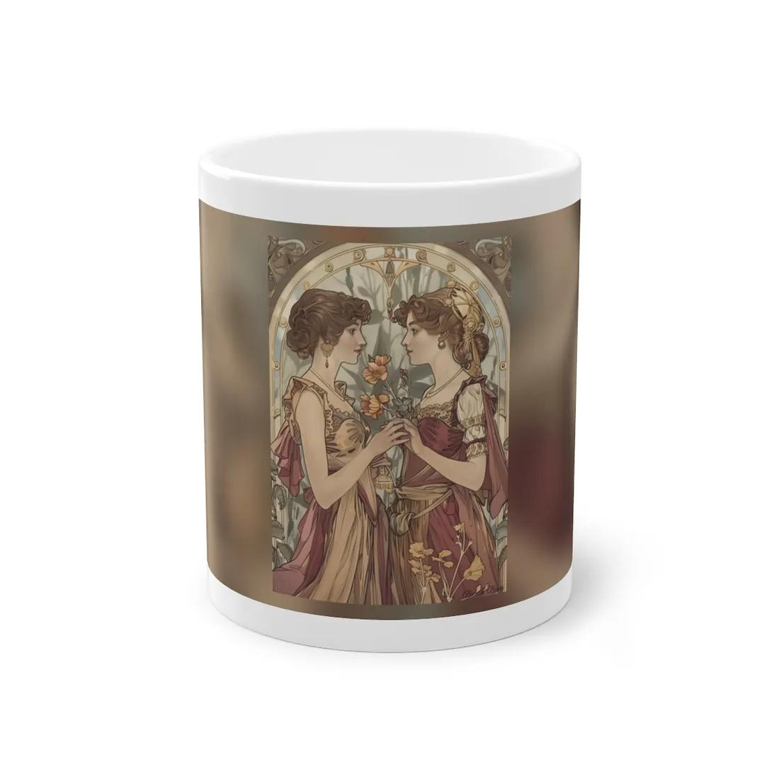 Middle Eastern Floral Beauty: Traditional Attire Digital Art - Mug