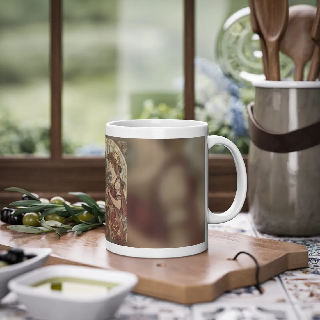 Middle Eastern Floral Beauty: Traditional Attire Digital Art - Mug