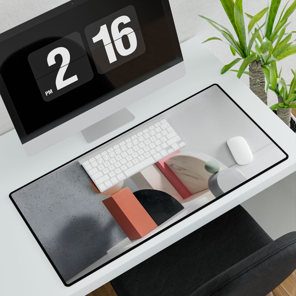 Minimalist Black & White Geometry Product Design: Artwork - Desk Mat