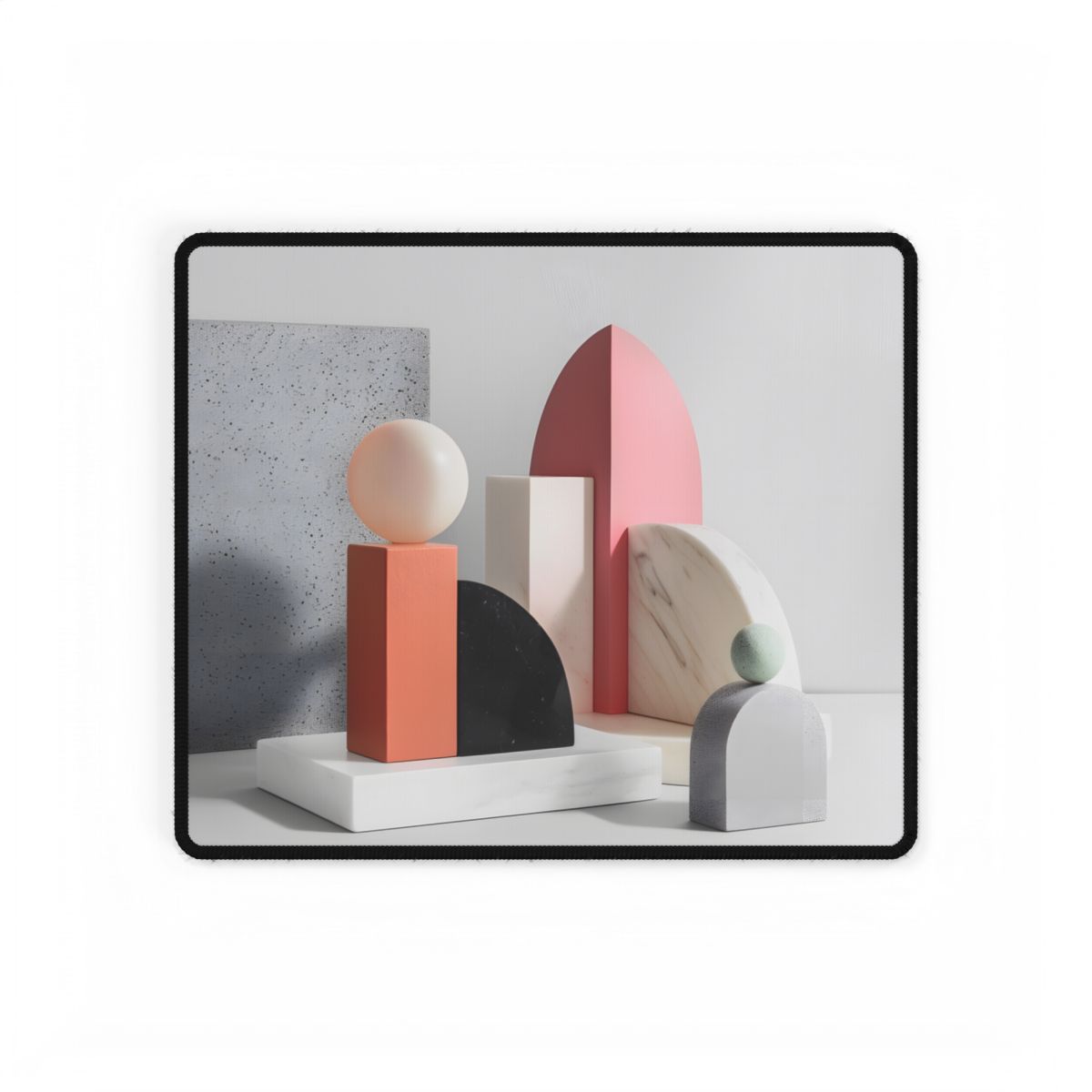 Minimalist Black & White Geometry Product Design: Artwork - Desk Mat