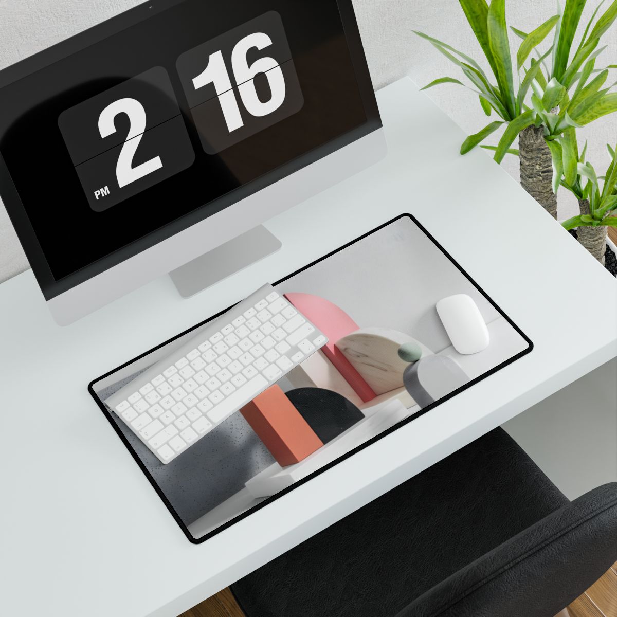 Minimalist Black & White Geometry Product Design: Artwork - Desk Mat