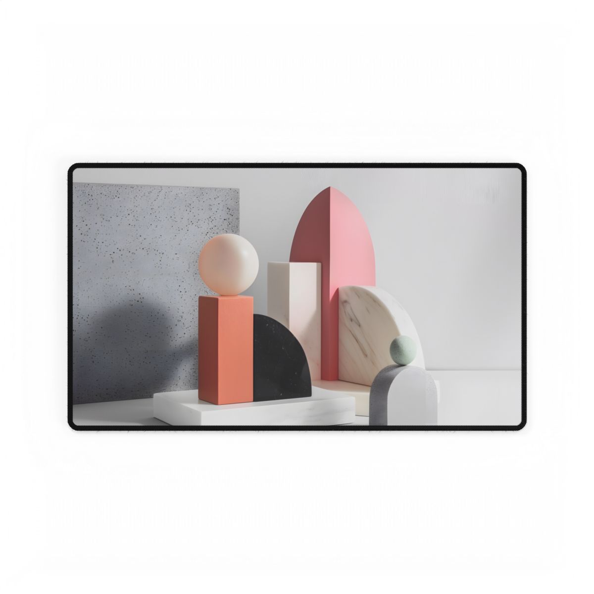 Minimalist Black & White Geometry Product Design: Artwork - Desk Mat