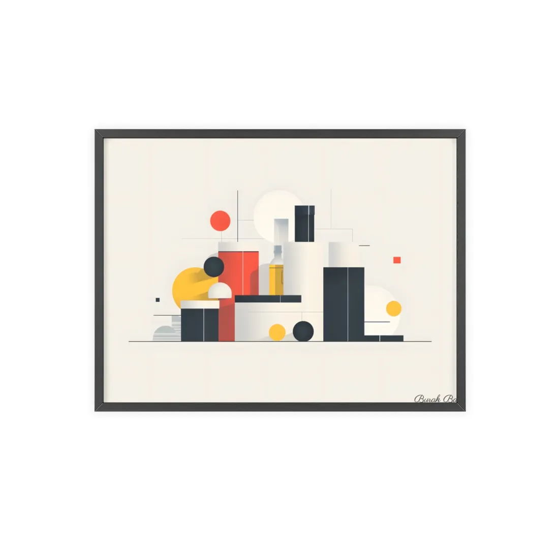 Minimalist Digital Art: Bold Blue Green - Framed Poster