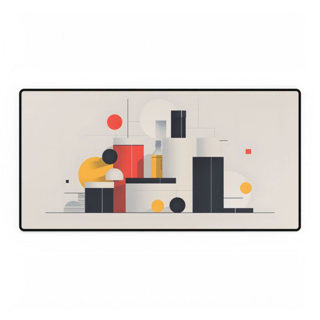 Minimalist Digital Art: Bold Blue Green Illustration - Desk Mat