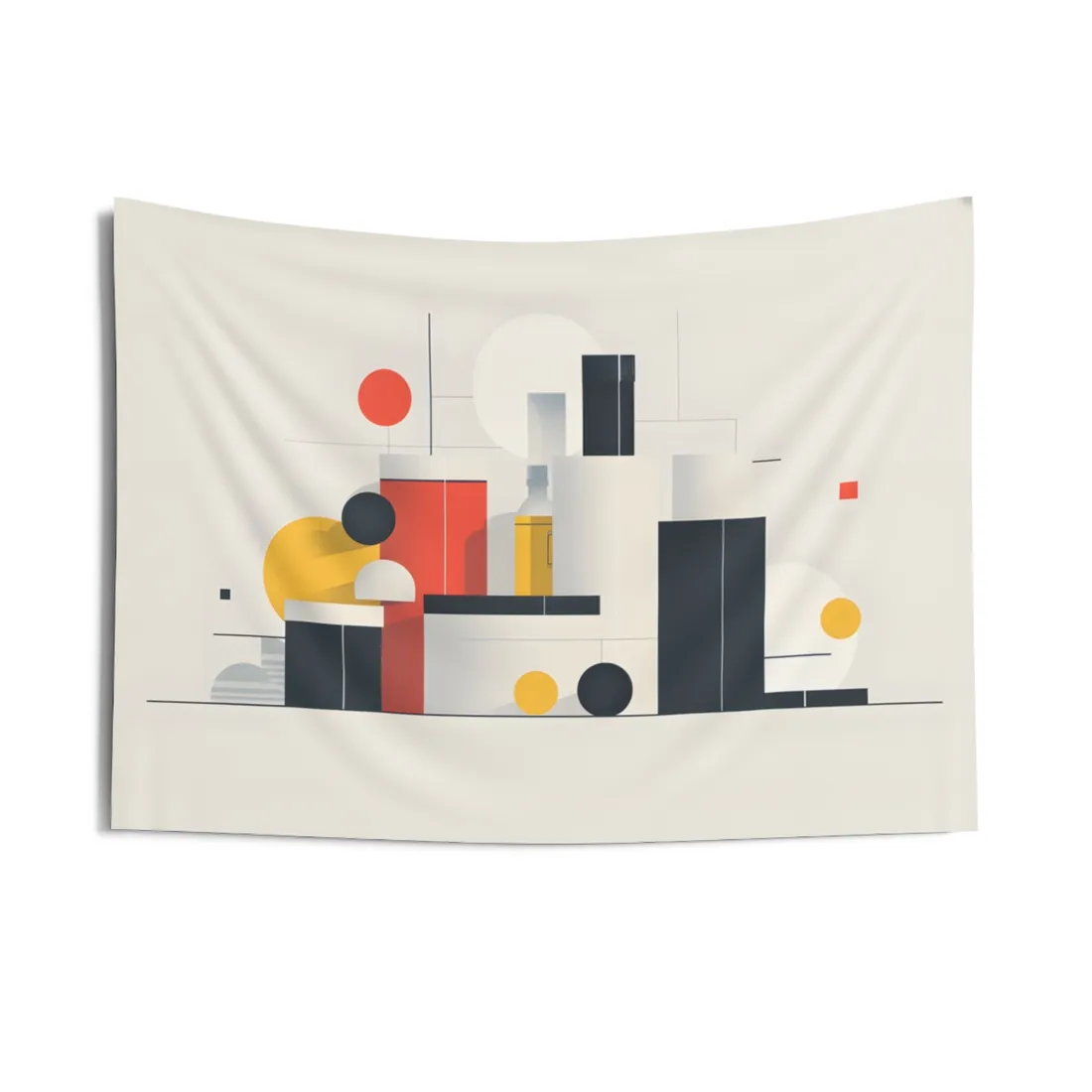 Minimalist Digital Art: Bold Blue Green - Wall Tapestry