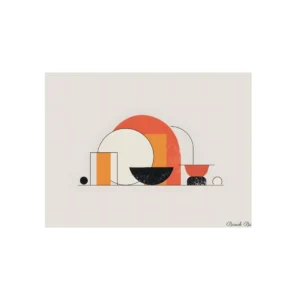 Orange Arch Bowl Still Life Metal Poster
