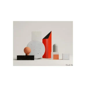 Red Prism Still Life Metal Poster