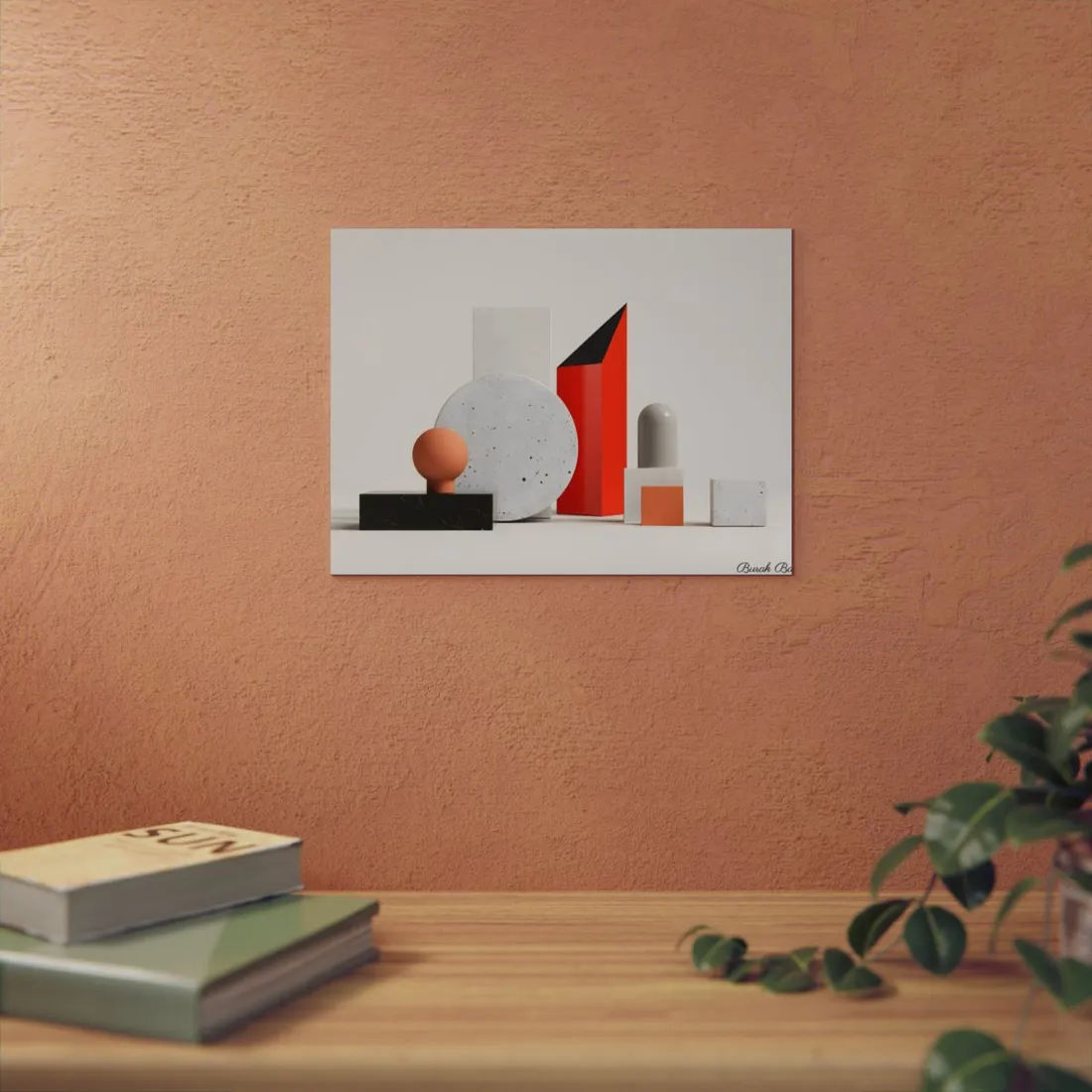 Minimalist Geometric Still Life: Modern Shapes Composition - Metal Poster