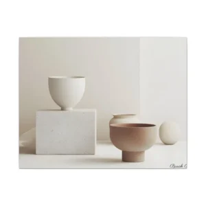 Ceramic Vessels on Stone Block Canvas Print