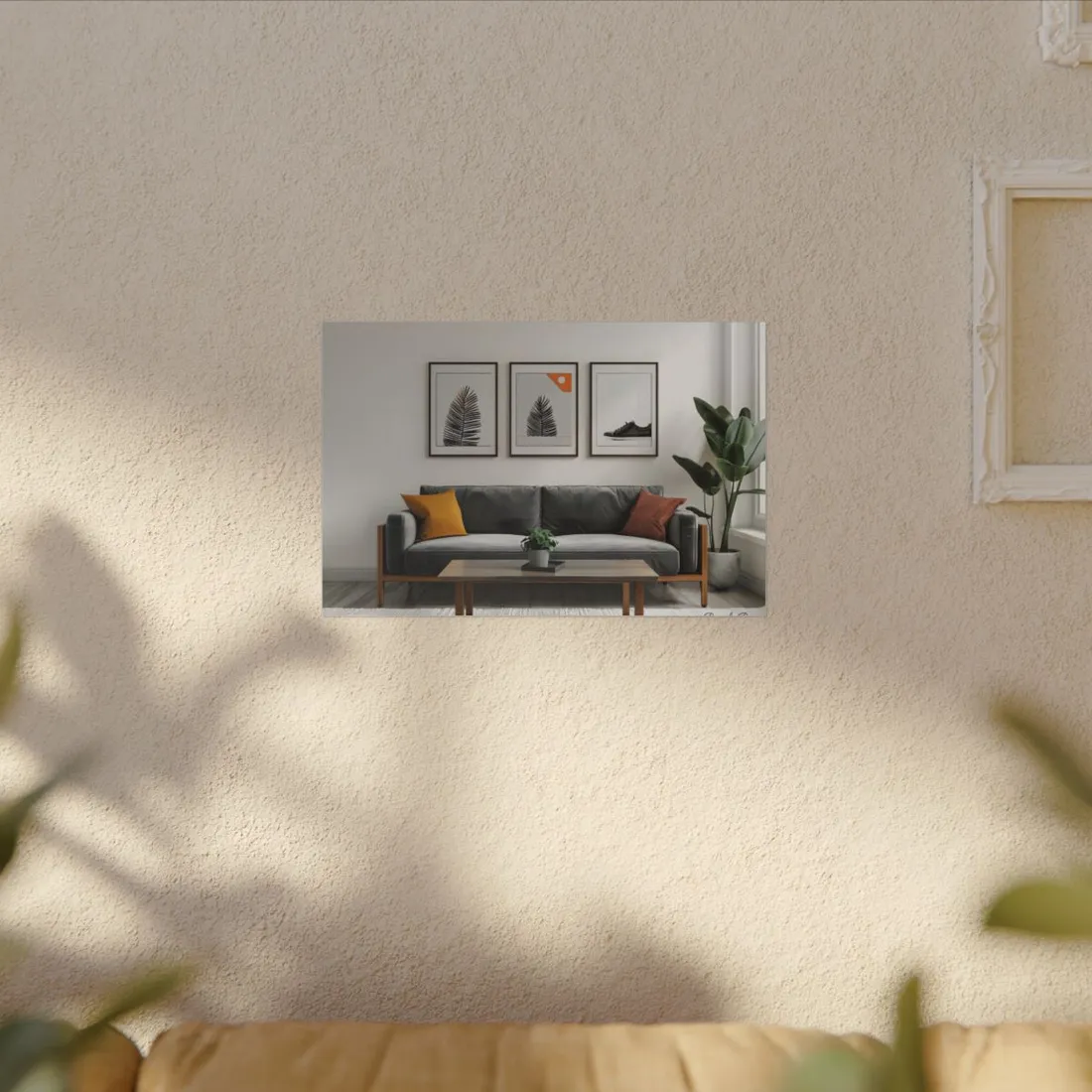 Minimalist Modern Living Room: Simple Furniture Art - Canvas