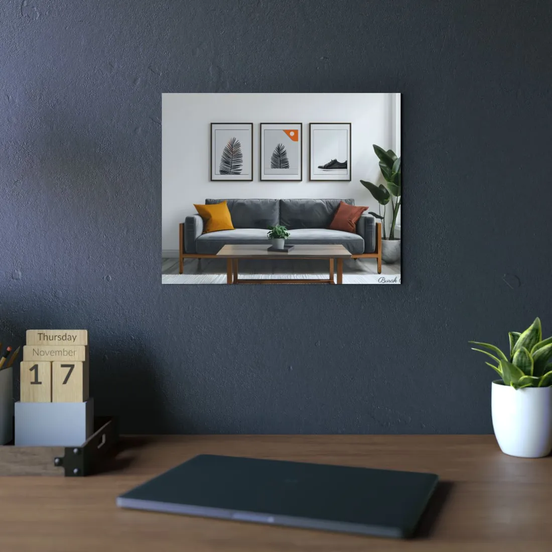 Minimalist Modern Living Room: Simple Furniture Art - Metal Poster
