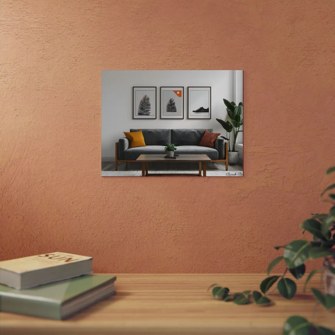 Minimalist Modern Living Room: Simple Furniture Art - Metal Poster