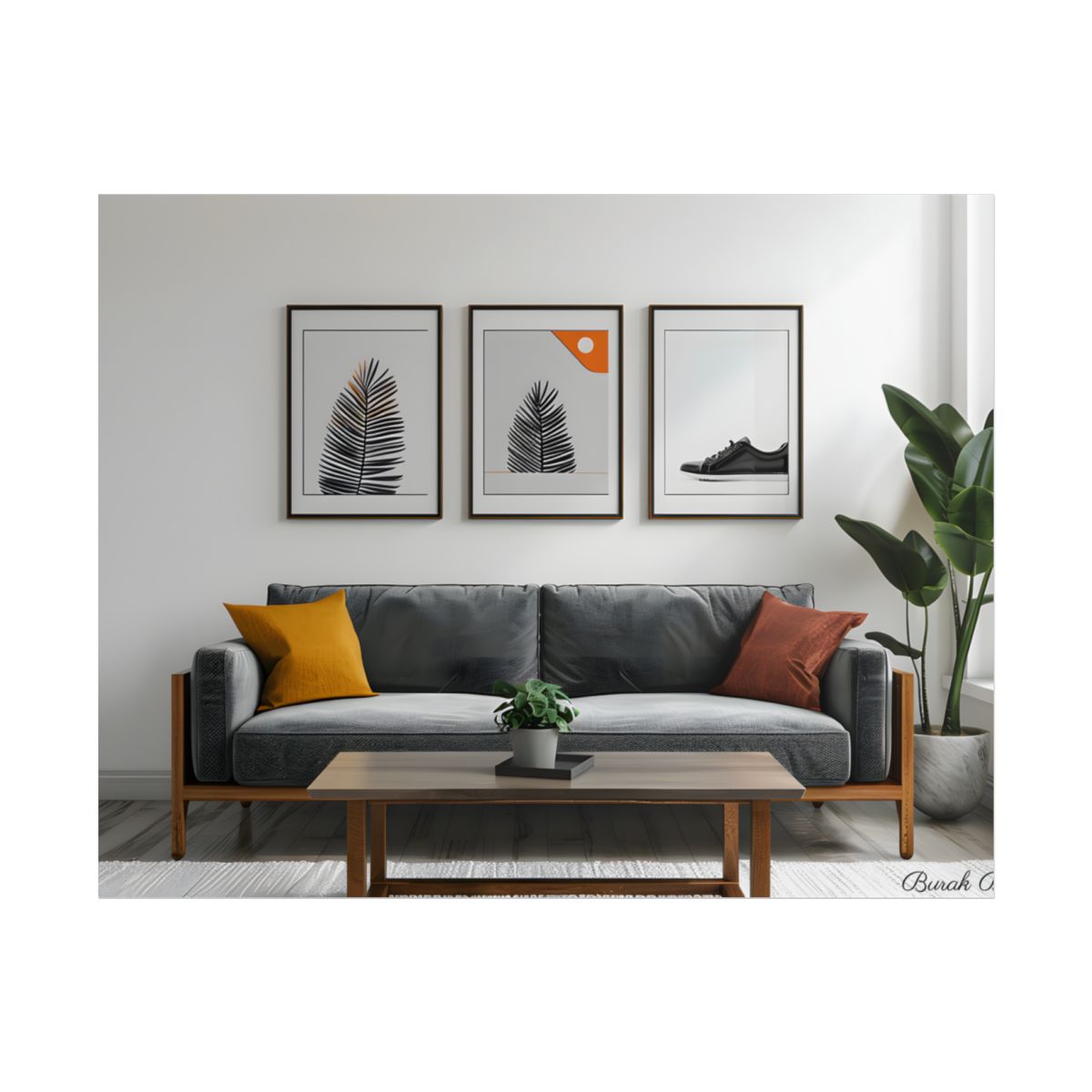 Minimalist Modern Living Room: Simple Furniture Art - Poster